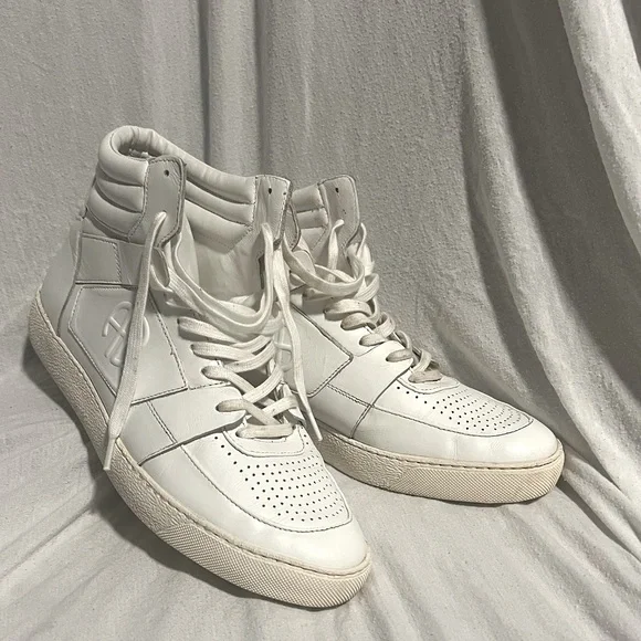 Anine Bing HAYDEN Women's White High-Top Leather Sneakers Sz 9 - Picture 3 of 9